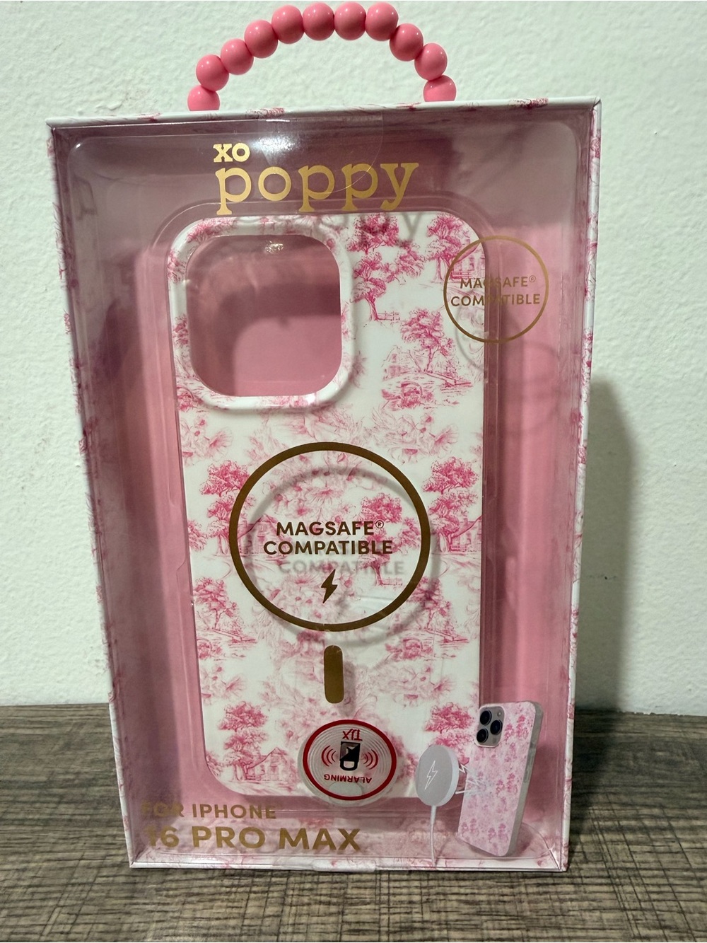 MagSafe Compatible iPhone 16 Pro Max Pink Toile Case